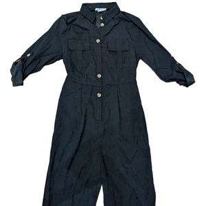 Favlux Black Jumpsuit Button Front Size S
